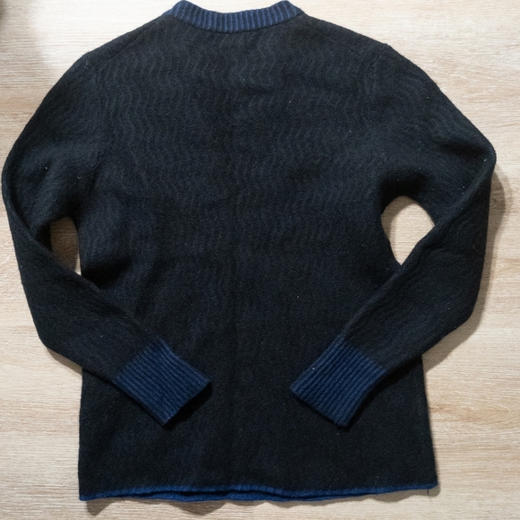 SALE! All birds The Jumper 100% Merino Wool Black and Blue Sweater Mens Small - Picture 6 of 6